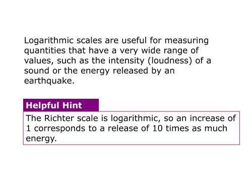 7-4 Properties of Logarithms Warm Up Lesson Presentation Lesson ...