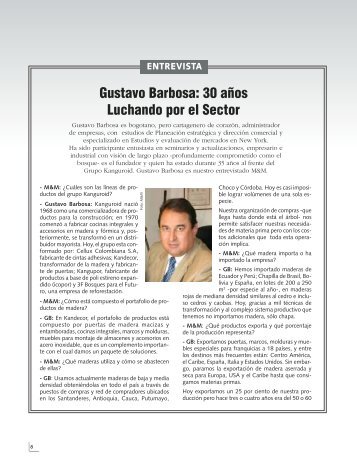 Entrevistas Gustavo Barbosa - Revista El Mueble y La Madera