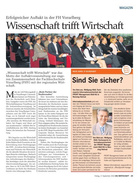 Die Wirtschaft Nr. 37 vom 17. September 2010