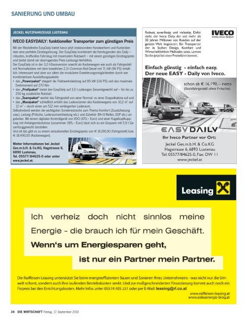 Die Wirtschaft Nr. 37 vom 17. September 2010