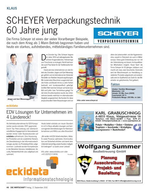 Die Wirtschaft Nr. 37 vom 17. September 2010