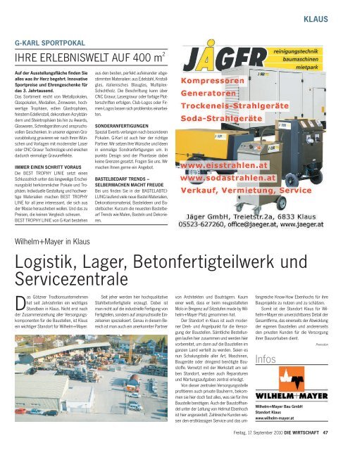 Die Wirtschaft Nr. 37 vom 17. September 2010