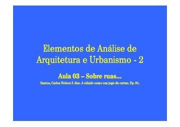 Aula 3 - sobre ruas R.pdf - Arquitetura e Urbanismo