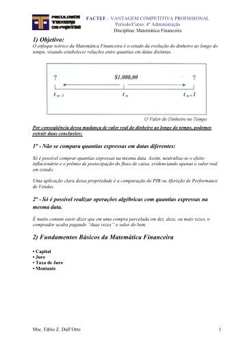 Matemática financeira - PORTAL DO ADMINISTRADOR