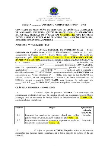 Proc 7725 - CONTRATO - GINASTICA LABORAL ... - Justiça Federal