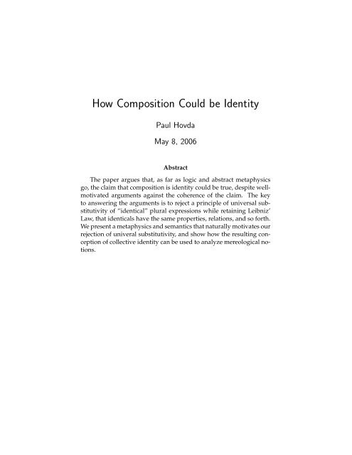 How Composition Could be Identity