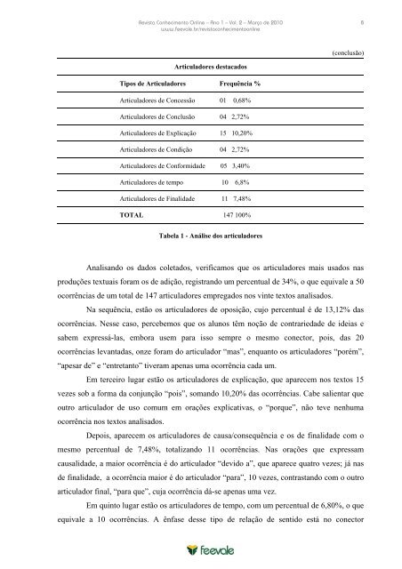 ARTICULADORES E RELAÇÕES DE SENTIDO EM ... - Feevale