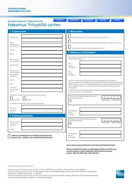 Company Application Form Ansokan Om Foretagskonto Hakemus