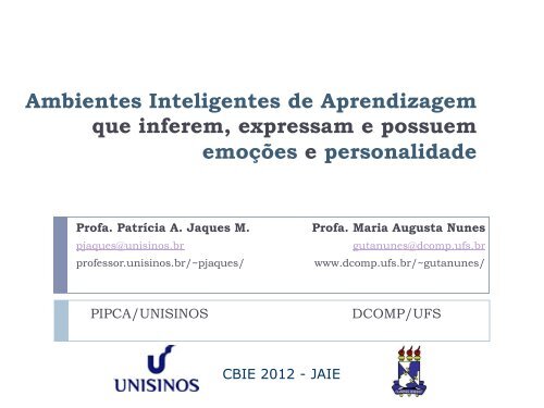 Ambientes Inteligentes de Aprendizagem que inferem, expressam e ...