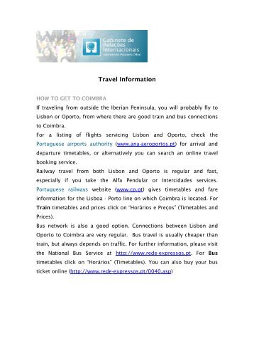 Travel Information - ESEC