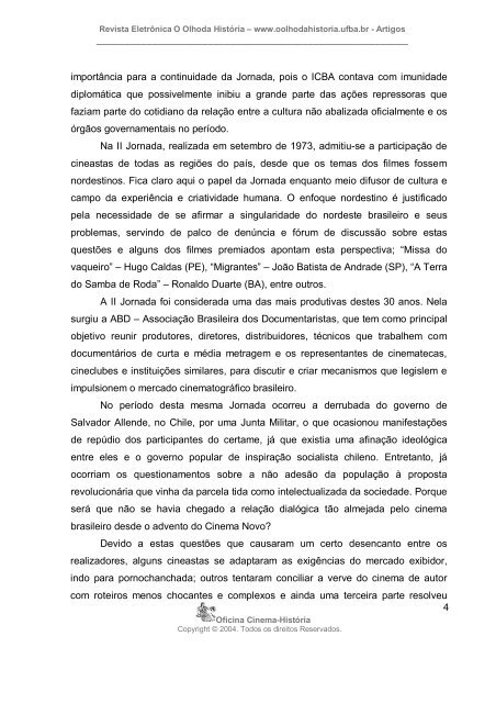 Jornada Internacional de Cinema da Bahia - O Olho da História