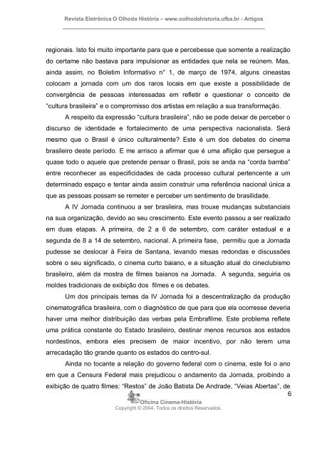 Jornada Internacional de Cinema da Bahia - O Olho da História