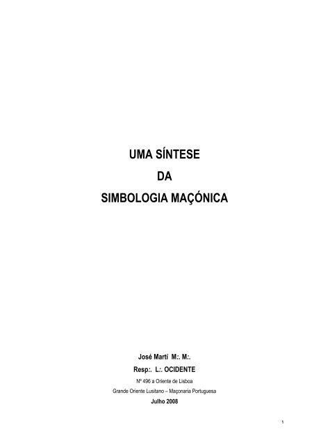 Simbologia Maçônica - Inspetoria