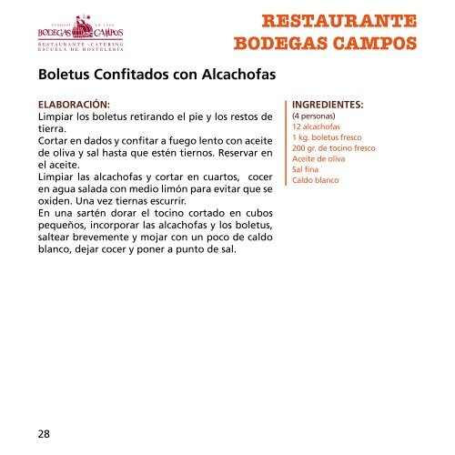 libro de recetas - Hostecor