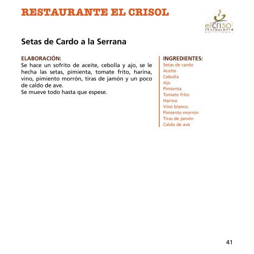 libro de recetas - Hostecor