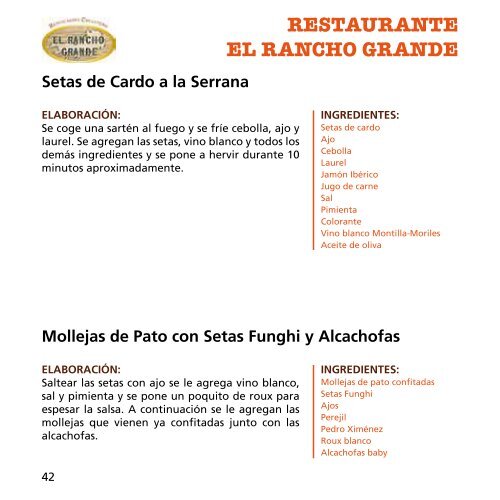 libro de recetas - Hostecor