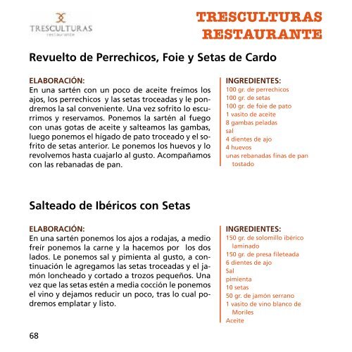 libro de recetas - Hostecor