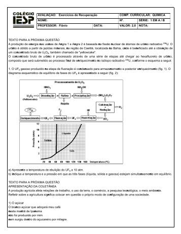 Avaliação Bimestral de Ciências - Colegioiesp.com.br