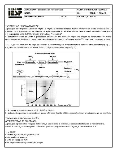 Avaliação Bimestral de Ciências - Colegioiesp.com.br