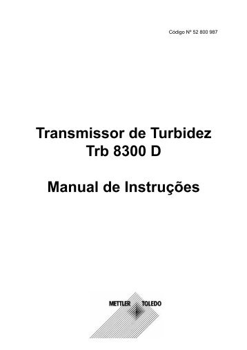 Manual de Instruções transmissor de turbidez Trb8300 D