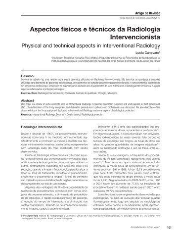 Aspectos físicos e técnicos da Radiologia Intervencionista - ABFM