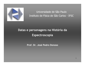 Datas e personagens na História da Espectroscopia - IFSC