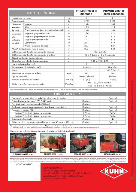 A distribuidora de palha PRIMOR 2060 H - Kuhn