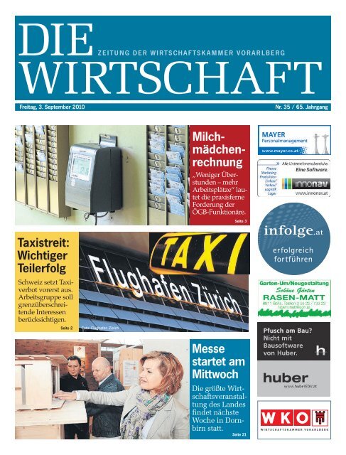 Die Wirtschaft Nr. 35 vom 3. September 2010