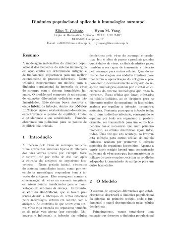 sarampo ST2 - Biomatemática Elias Tayar Galante - sbmac