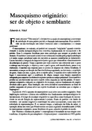 Masoquismo originário: ser de objeto e semblante - Escola Letra ...