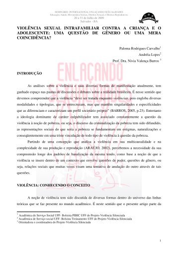 violência sexual intrafamiliar contra a criança eo adolescente