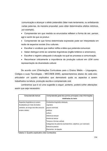 Proposta Curricular do Ensino Médio