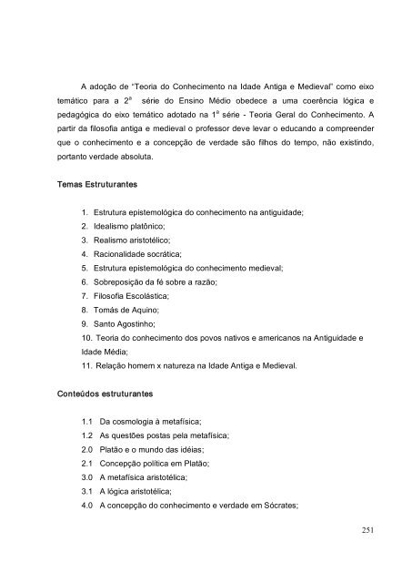 Proposta Curricular do Ensino Médio