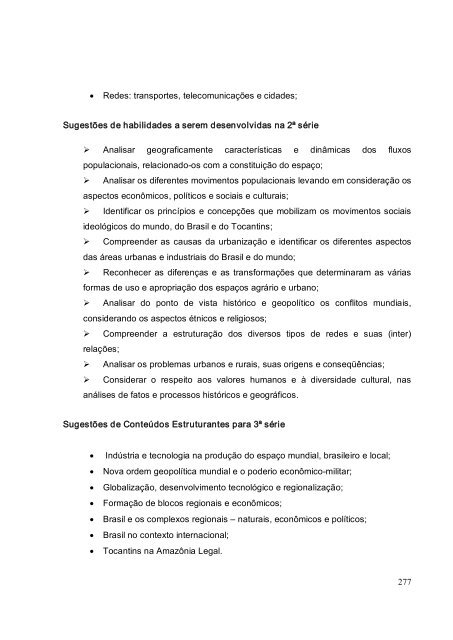 Proposta Curricular do Ensino Médio