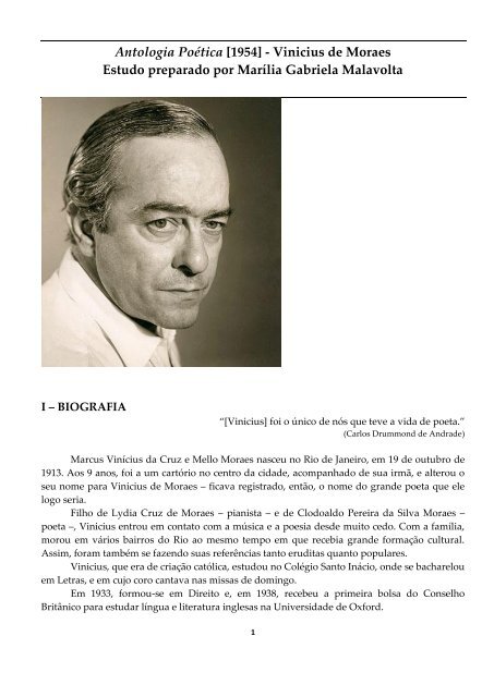 Antologia Poética [1954] - Vinicius de Moraes Estudo ... - Webnode