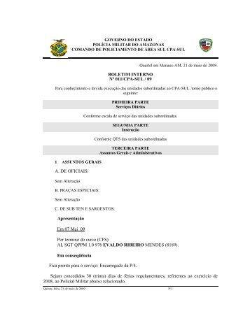 AL SGT QPPM 1.0 - Polícia Militar do Amazonas