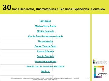 Conteúdo - Pró-Licenciatura em Música EAD - ufrgs