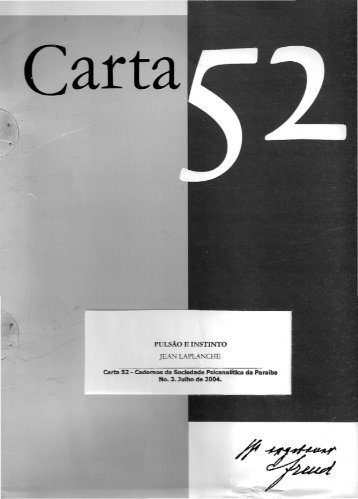 Carta 52 - Sociedade Psicanalítica da Paraíba