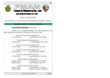 BOLETIM GERAL - Polícia Militar do Amazonas