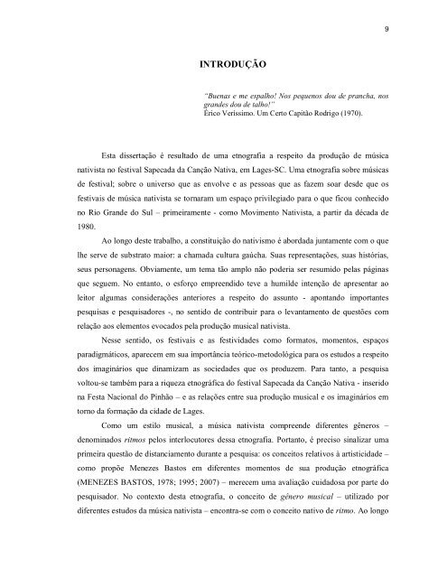 MÚSICA DE FESTIVAL: - Arte, Cultura e Sociedade na América ...