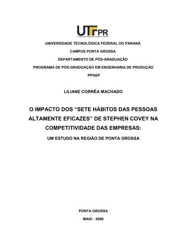 o impacto dos “sete hábitos das pessoas altamente eficazes” - UTFPR