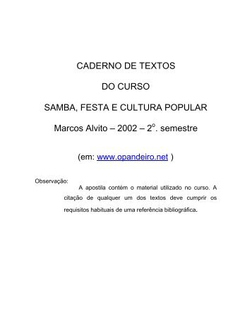 Samba, Festa e Cultura Popular - OPandeiro.net