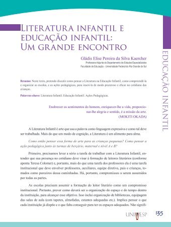 Literatura infantil e educação infantil: Um grande encontro