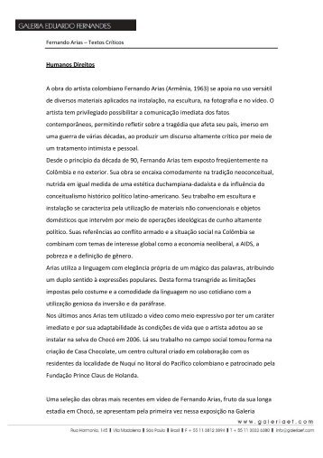Textos de Críticos em PDF - Galeria Eduardo Fernandes