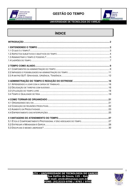 Gerenciamento do Tempo - Seplan