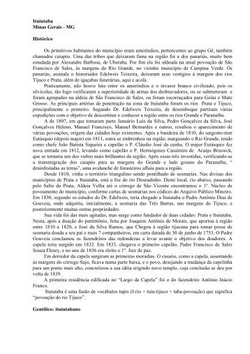 Ituiutaba Minas Gerais - MG Histórico Os primitivos ... - Biblioteca