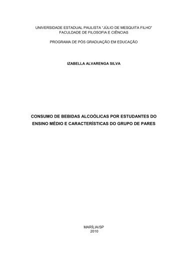 consumo de bebidas alcoólicas por estudantes do ensino médio e ...