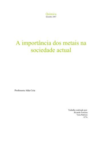 A importância dos metais na sociedade actual