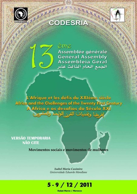 Isabel Maria Casimiro XIIIth CODESRIA General Assembly