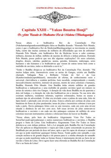 Capítulo XXIII - "Yakuo Bosatsu Honji"